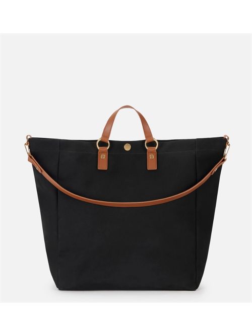TOTE IN CANVAS ELISABETTA FRANCHI | BS14A62E2B58 nero/cuoio